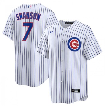 Youth Chicago Cubs #7 Dansby Swanson White Cool Base Stitched Baseball Jersey Youth Chicago Cubs #7 Dansby Swanson White Cool Base Stitched Baseball Jersey