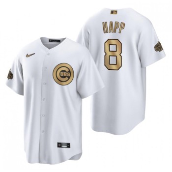 Men's Chicago Cubs #8 ian Happ 2022 All-Star White Cool Base Stitched Baseball Jersey Men's Chicago Cubs #8 ian Happ 2022 All-Star White Cool Base Stitched Baseball Jersey