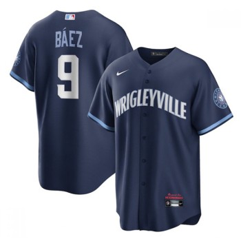 Men's Chicago Cubs #9 Javier Baez 2021 Navy City Connect Stitched MLB Jersey Men's Chicago Cubs #9 Javier Baez 2021 Navy City Connect Stitched MLB Jersey