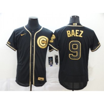 Men's Chicago Cubs #9 Javier Baez Black Golden Flex Base Stitched MLB Jersey Men's Chicago Cubs #9 Javier Baez Black Golden Flex Base Stitched MLB Jersey