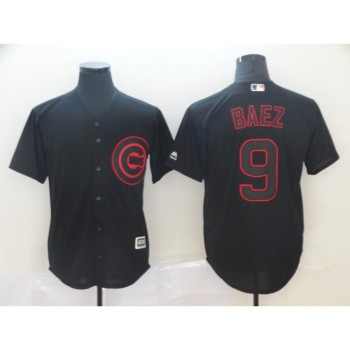 Men's Chicago Cubs #9 Javier Baez Black Lights Out Stitched MLB Jersey Men's Chicago Cubs #9 Javier Baez Black Lights Out Stitched MLB Jersey