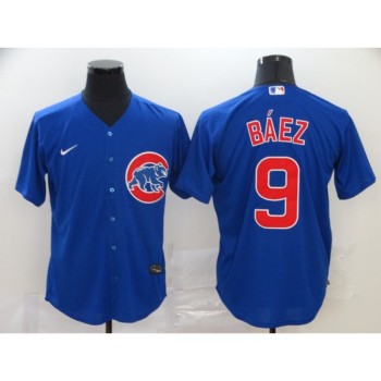 Men's Chicago Cubs #9 Javier Baez Blue Cool Base Stitched MLB Jersey Men's Chicago Cubs #9 Javier Baez Blue Cool Base Stitched MLB Jersey
