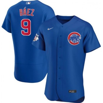 Men's Chicago Cubs #9 Javier Baez Blue Flex Base Stitched Jersey Men's Chicago Cubs #9 Javier Baez Blue Flex Base Stitched Jersey