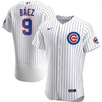 Men's Chicago Cubs #9 Javier Baez White Flex Base Stitched Jersey Men's Chicago Cubs #9 Javier Baez White Flex Base Stitched Jersey