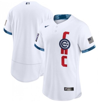 Men's Chicago Cubs Blank 2021 White All-Star Flex Base Stitched MLB Jersey Men's Chicago Cubs Blank 2021 White All-Star Flex Base Stitched MLB Jersey
