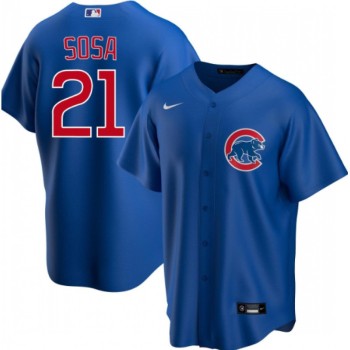 Men's Chicago Cubs Blank #21 Sammy Sosa Blue Cool Base Stitched Jersey Men's Chicago Cubs Blank #21 Sammy Sosa Blue Cool Base Stitched Jersey