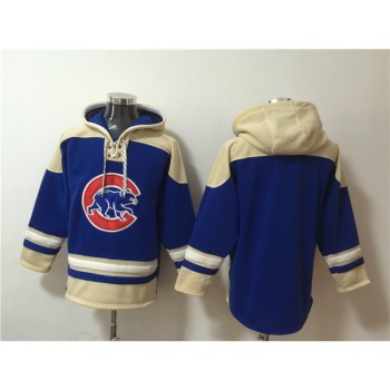 Men's Chicago Cubs Blank Ageless Must-Have Lace-Up Pullover Hoodie Men's Chicago Cubs Blank Ageless Must-Have Lace-Up Pullover Hoodie