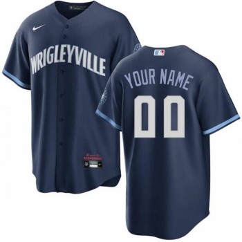 Youth Chicago Cubs Navy 2021 City Connect Custom Jersey