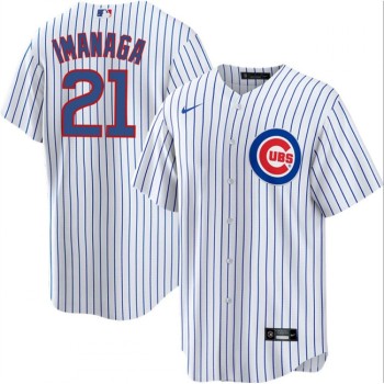 Men's Chicago Cubs #21 Shota Imanaga White Cool Base Stitched Baseball Jersey Men's Chicago Cubs #21 Shota Imanaga White Cool Base Stitched Baseball Jersey