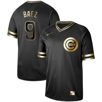 Men's Chicago Cubs #9 Javier Baez Black Gold Stitched MLB Jersey Men's Chicago Cubs #9 Javier Baez Black Gold Stitched MLB Jersey