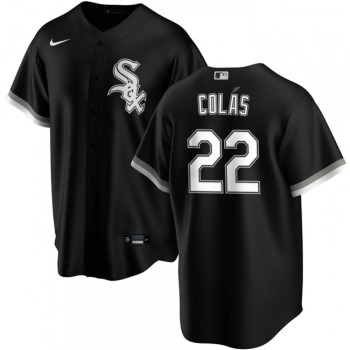 Men's Chicago White Sox #22 Oscar Colas Black Cool Base Stitched Jersey Men's Chicago White Sox #22 Oscar Colas Black Cool Base Stitched Jersey