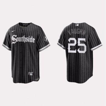Men's Chicago White Sox #25 Andrew Clayton Vaughn Black 2021 City Connect Cool Base Stitched Jersey Men's Chicago White Sox #25 Andrew Clayton Vaughn Black 2021 City Connect Cool Base Stitched Jersey