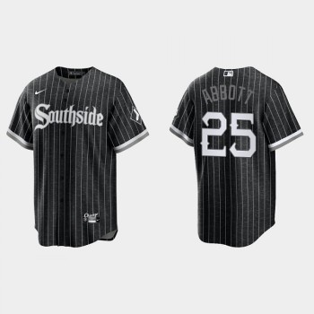 Men's Chicago White Sox #25 Jim Abbott Black 2021 City Connect Cool Base Stitched Jersey Men's Chicago White Sox #25 Jim Abbott Black 2021 City Connect Cool Base Stitched Jersey
