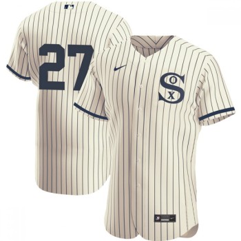 Men's Chicago White Sox #27 Lucas Giolito 2021 Cream/Navy Field of Dreams Flex Base Stitched Jersey Men's Chicago White Sox #27 Lucas Giolito 2021 Cream/Navy Field of Dreams Flex Base Stitched Jersey