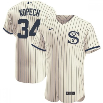 Men's Chicago White Sox #34 Michael Kopech 2021 Cream/Navy Field of Dreams Name&Number Flex Base Stitched Jersey Men's Chicago White Sox #34 Michael Kopech 2021 Cream/Navy Field of Dreams Name&Number Flex Base Stitched Jersey