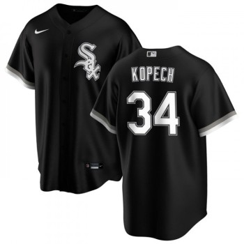 Men's Chicago White Sox #34 Michael Kopech Black Cool Base Stitched Jersey Men's Chicago White Sox #34 Michael Kopech Black Cool Base Stitched Jersey