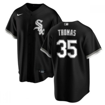 Men's Chicago White Sox #35 Frank Thomas Black Cool Base Stitched Jersey Men's Chicago White Sox #35 Frank Thomas Black Cool Base Stitched Jersey