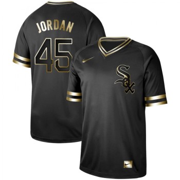 Men's Chicago White Sox #45 Michael Jordan Black Gold Stitched MLB Jersey Men's Chicago White Sox #45 Michael Jordan Black Gold Stitched MLB Jersey