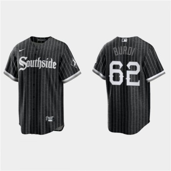 Men's Chicago White Sox #62 Zack Burdi Black 2021 City Connect Cool Base Stitched Jersey Men's Chicago White Sox #62 Zack Burdi Black 2021 City Connect Cool Base Stitched Jersey