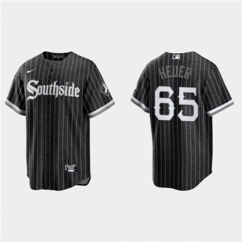 Men's Chicago White Sox #65 Codi Heuer Black 2021 City Connect Cool Base Stitched Jersey Men's Chicago White Sox #65 Codi Heuer Black 2021 City Connect Cool Base Stitched Jersey