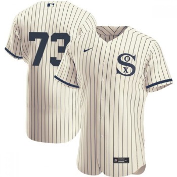 Men's Chicago White Sox #73 Yermin Mercedes 2021 Cream/Navy Field of Dreams Flex Base Stitched Jersey Men's Chicago White Sox #73 Yermin Mercedes 2021 Cream/Navy Field of Dreams Flex Base Stitched Jersey