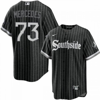 Men's Chicago White Sox #73 Yermin Mercedes Black 2021 City Connect Cool Base Stitched Baseball Jersey Men's Chicago White Sox #73 Yermin Mercedes Black 2021 City Connect Cool Base Stitched Baseball Jersey