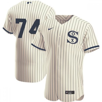 Men's Chicago White Sox #74 Eloy Jimenez 2021 Cream/Navy Field of Dreams Flex Base Stitched Jersey Men's Chicago White Sox #74 Eloy Jimenez 2021 Cream/Navy Field of Dreams Flex Base Stitched Jersey