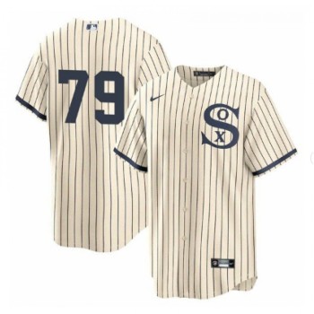 Men's Chicago White Sox #79 Jose Abreu 2021 Cream/Navy Field of Dreams Cool Base Stitched Jersey Men's Chicago White Sox #79 Jose Abreu 2021 Cream/Navy Field of Dreams Cool Base Stitched Jersey