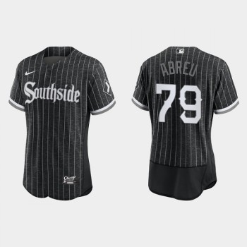 Men's Chicago White Sox #79 Jose Abreu Black 2021 City Connect Flex Base Stitched Jersey Men's Chicago White Sox #79 Jose Abreu Black 2021 City Connect Flex Base Stitched Jersey