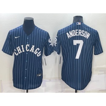 Men's Chicago White Sox #7 Tim Anderson Navy Cool Base Stitched Jersey Men's Chicago White Sox #7 Tim Anderson Navy Cool Base Stitched Jersey