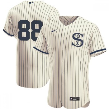 Men's Chicago White Sox #88 Luis Robert 2021 Cream/Navy Field of Dreams Flex Base Stitched Jersey Men's Chicago White Sox #88 Luis Robert 2021 Cream/Navy Field of Dreams Flex Base Stitched Jersey