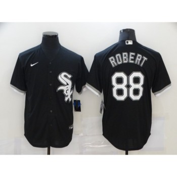 Men's Chicago White Sox #88 Luis Robert Black Cool Base Stitched Jersey Men's Chicago White Sox #88 Luis Robert Black Cool Base Stitched Jersey