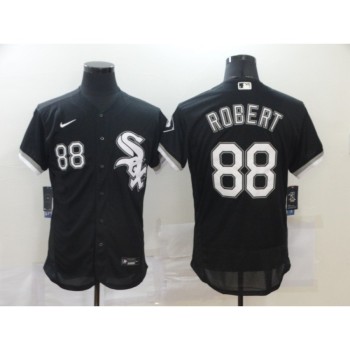 Men's Chicago White Sox #88 Luis Robert Black Flex Base Stitched Jersey Men's Chicago White Sox #88 Luis Robert Black Flex Base Stitched Jersey