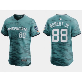 Men's Chicago White Sox #88 Luis Robert Jr. Teal 2023 All-star Flex Base Stitched Baseball Jersey Men's Chicago White Sox #88 Luis Robert Jr. Teal 2023 All-star Flex Base Stitched Baseball Jersey