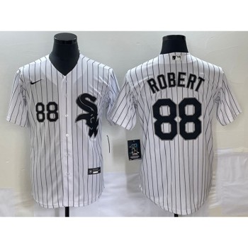 Men's Chicago White Sox #88 Luis Robert White Cool Base Stitched Jersey