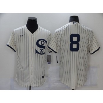 Men's Chicago White Sox #8 Bo Jackson 2021 Cream/Navy Field of Dreams Cool Base Stitched Jersey Men's Chicago White Sox #8 Bo Jackson 2021 Cream/Navy Field of Dreams Cool Base Stitched Jersey
