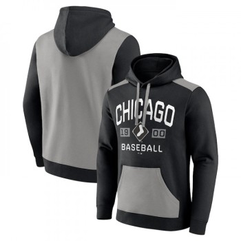 Men's Chicago White Sox Black/Grey Chip in Pullover Hoodie Men's Chicago White Sox Black/Grey Chip in Pullover Hoodie