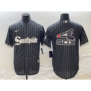 Men's Chicago White Sox Black Team Big Logo Cool Base Stitched Jersey Men's Chicago White Sox Black Team Big Logo Cool Base Stitched Jersey