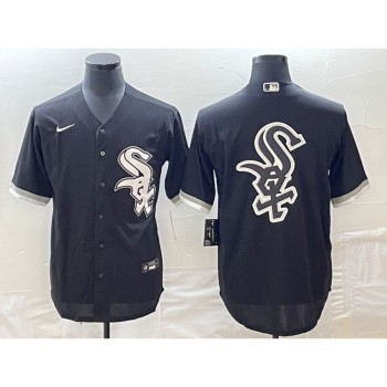 Men's Chicago White Sox Black Team Big Logo Cool Base Stitched Jersey Men's Chicago White Sox Black Team Big Logo Cool Base Stitched Jersey