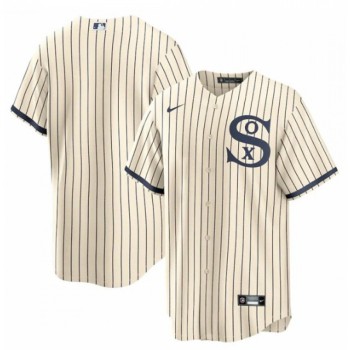 Men's Chicago White Sox Blank 2021 Cream/Navy Field of Dreams Cool Base Stitched Jersey Men's Chicago White Sox Blank 2021 Cream/Navy Field of Dreams Cool Base Stitched Jersey