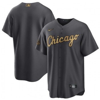 Men's Chicago White Sox Blank 2022 All-Star Charcoal Cool Base Stitched Baseball Jersey Men's Chicago White Sox Blank 2022 All-Star Charcoal Cool Base Stitched Baseball Jersey