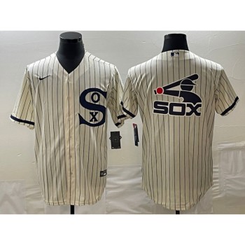 Men's Chicago White Sox Cream Team Big Logo Cool Base Stitched Jersey Men's Chicago White Sox Cream Team Big Logo Cool Base Stitched Jersey