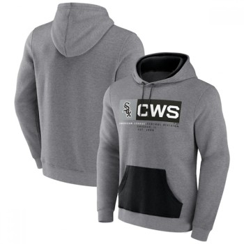 Men's Chicago White Sox Heathered Gray iconic Steppin Up Fleece Pullover Hoodie Men's Chicago White Sox Heathered Gray iconic Steppin Up Fleece Pullover Hoodie
