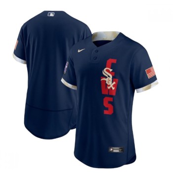 Men's Chicago White sox Blank 2021 Navy All-Star Flex Base Stitched MLB Jersey Men's Chicago White sox Blank 2021 Navy All-Star Flex Base Stitched MLB Jersey