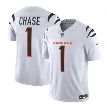 Men's Cincinnati Bengals #1 Ja'Marr Chase White 2023 F.U.S.E. Vapor Untouchable Limited Stitched Jersey