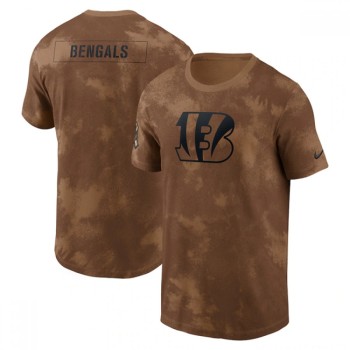 Men's Cincinnati Bengals 2023 Brown Salute To Service Sideline T-Shirt Men's Cincinnati Bengals 2023 Brown Salute To Service Sideline T-Shirt
