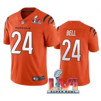 Men's Cincinnati Bengals #24 Vonn Bell 2022 Orange Super Bowl LVI Vapor Limited Stitched Jersey Men's Cincinnati Bengals #24 Vonn Bell 2022 Orange Super Bowl LVI Vapor Limited Stitched Jersey