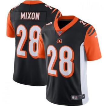 Men's Cincinnati Bengals #28 Joe Mixon Black 2019 100th Season Vapor Untouchable Limited Stitched NFL Jersey Men's Cincinnati Bengals #28 Joe Mixon Black 2019 100th Season Vapor Untouchable Limited Stitched NFL Jersey