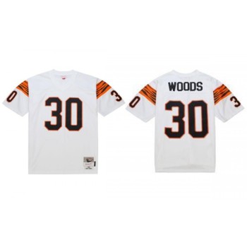 Men's Cincinnati Bengals #30 Ickey Woods White 1988 Stitched Jersey