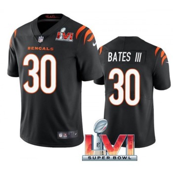 Men's Cincinnati Bengals #30 Jessie Bates III 2022 Black Super Bowl LVI Vapor Limited Stitched Jersey Men's Cincinnati Bengals #30 Jessie Bates III 2022 Black Super Bowl LVI Vapor Limited Stitched Jersey